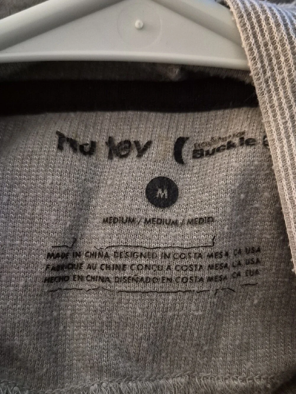 Hurley Beige Taupe Hooded Henley Pullover